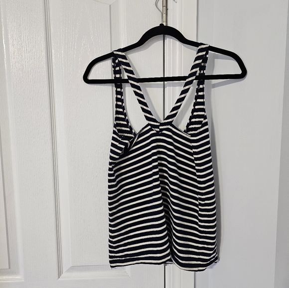 Navy striped cotton tank. - Picture 2 of 2